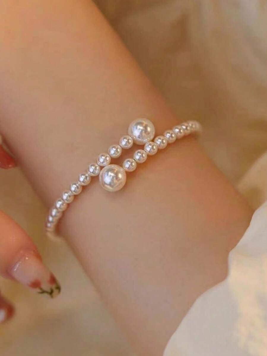 Women Accessories Bracelet - 여성용 우아한 조절 가능한 인조 진주