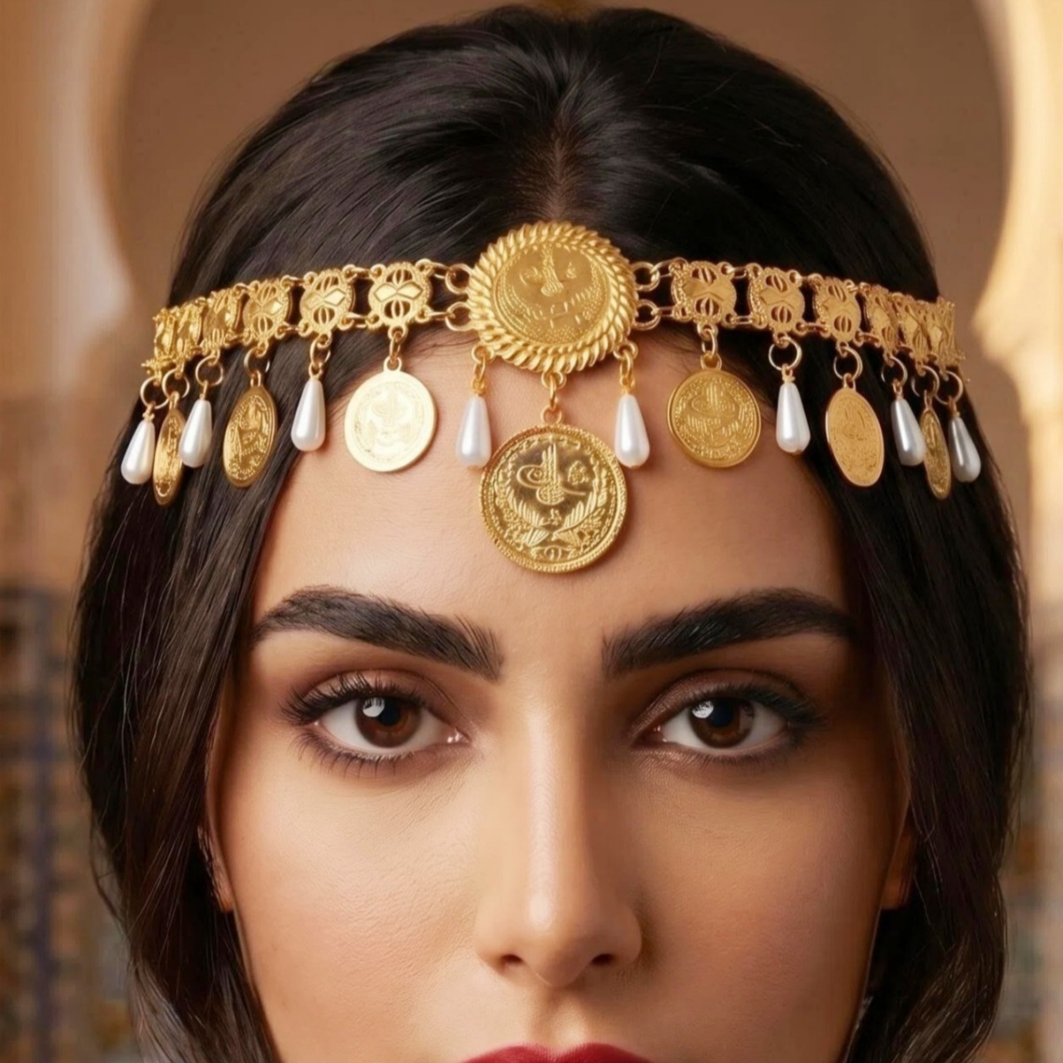 Women'S Egyptian Accessories - 쿠르드족 헤드피스 장신구 이집트 금색 금속
