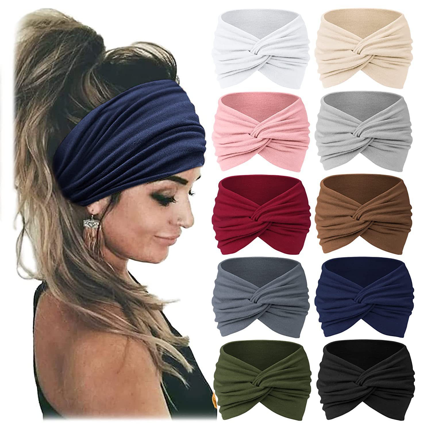 Women'S Yoga Accessories - 여성용 넓은 탄성 헤어밴드, 미끄럼 방지
