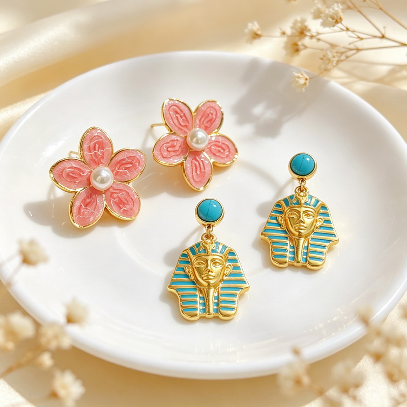 Women'S Egyptian Accessories - 칼렌 스테인리스 스틸 여성 귀걸이 핑크