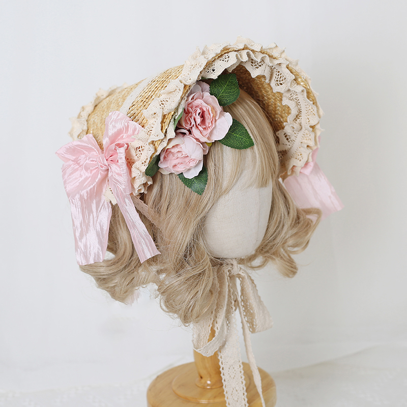 여성 빈티지 빅토리아 로리타 플랫 보닛 모자 수제 공주 - Women'S Victorian Era Accessories 리뷰 및 가격