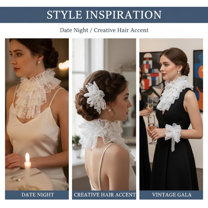 우아한 분리형 레이스 자보 칼라 의상 세트 속이 빈 손 - Women'S Victorian Era Accessories 리뷰 및 가격