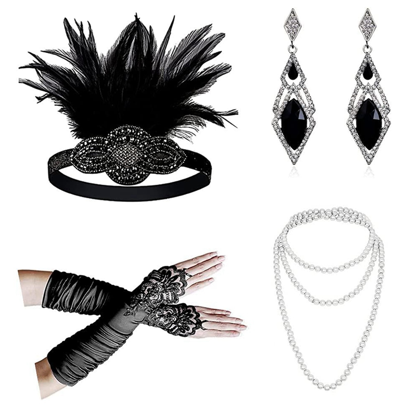 여성용 ABQR 1920년대 코스프레 액세서리 세트 플 - Women Accessories Set 리뷰 및 가격