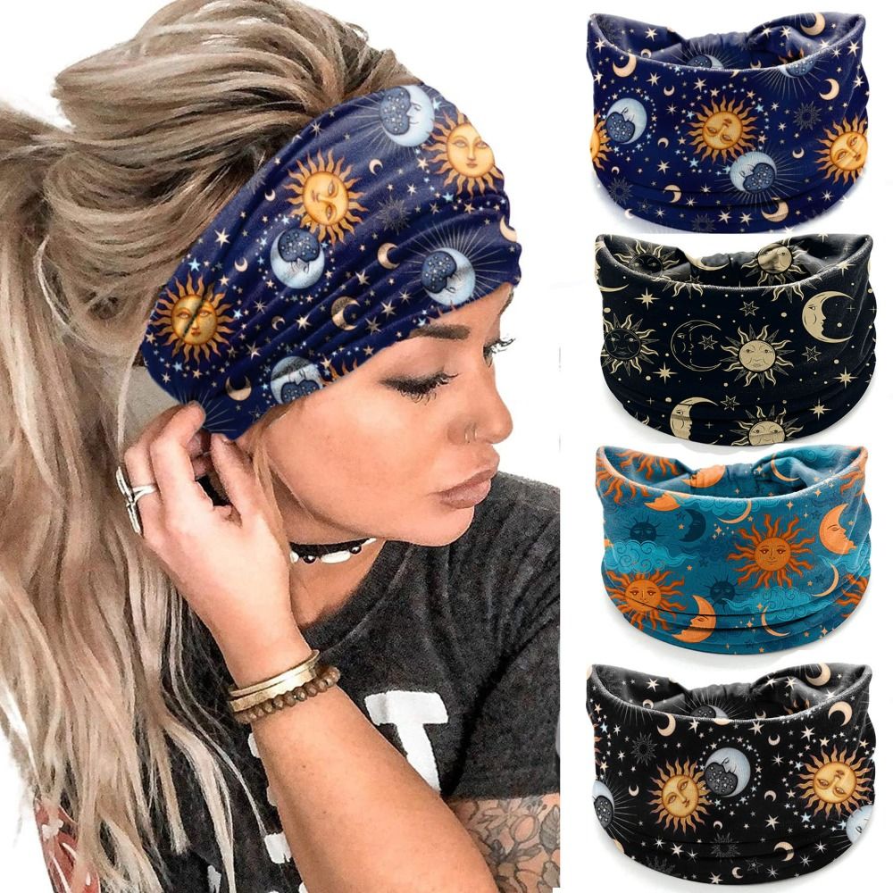 새로운 탄성 와이드 헤어밴드 빈티지 매듭 꽃무늬 터번  - Women'S Yoga Accessories 리뷰 및 가격
