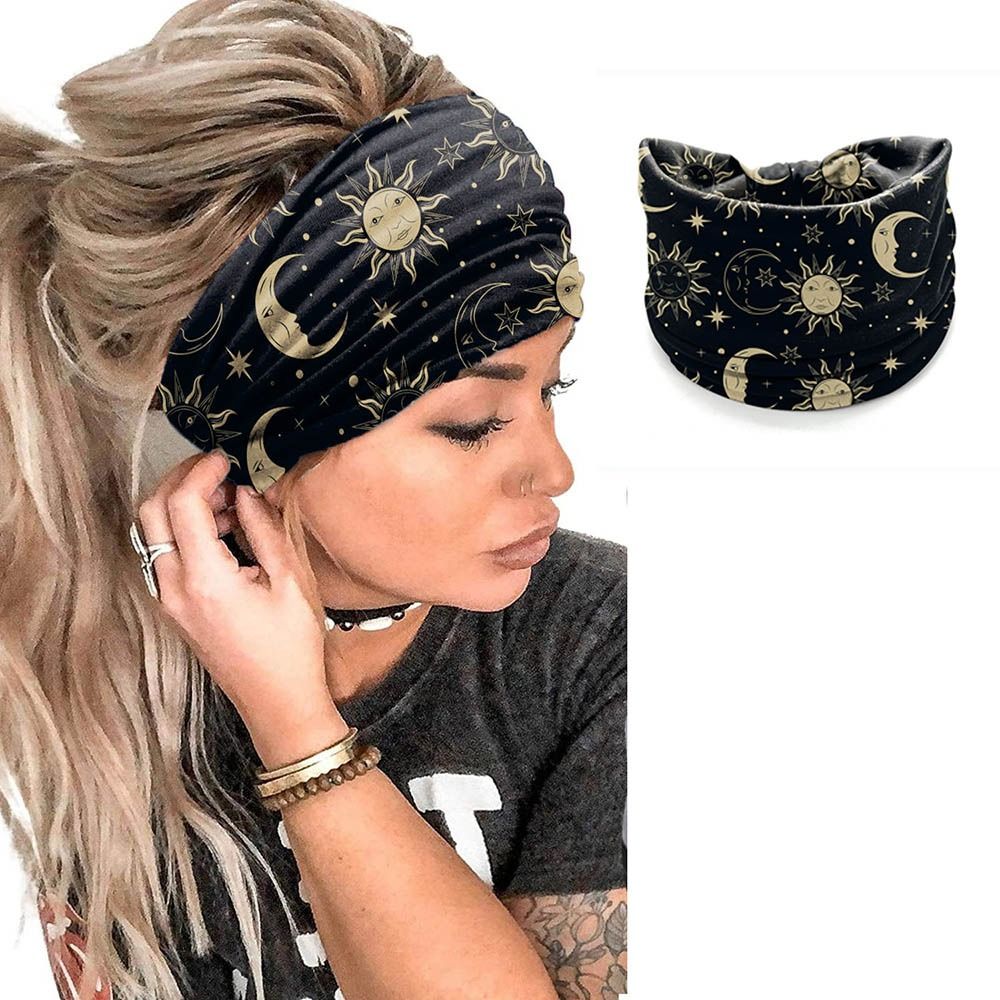 새로운 탄성 와이드 헤어밴드 빈티지 매듭 꽃무늬 터번  - Women'S Yoga Accessories 리뷰 및 가격