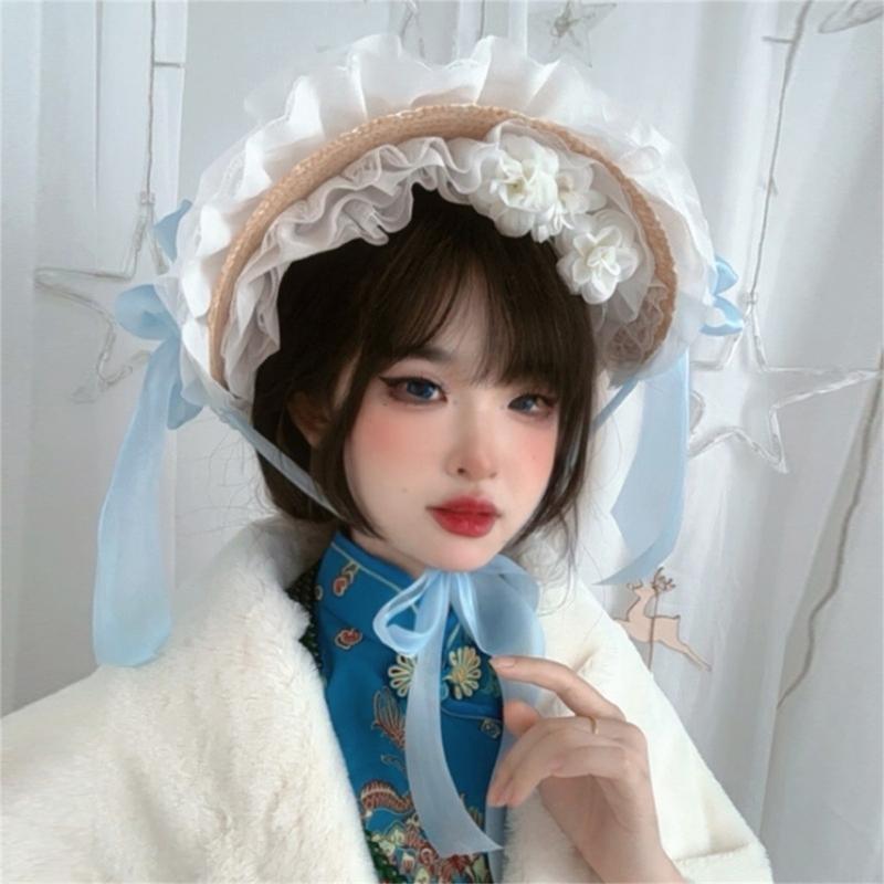 y3ne 빅토리아 레이스 보닛 모자 여성과 소녀 주부  - Women'S Victorian Era Accessories 리뷰 및 가격