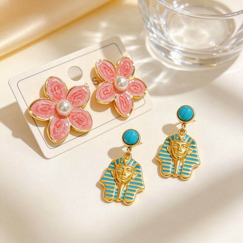 칼렌 스테인리스 스틸 여성 귀걸이 핑크 꽃 귀걸이 &  - Women'S Egyptian Accessories 리뷰 및 가격