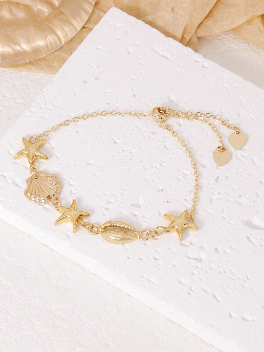 1개 보헤미안 바다 조개, 불가사리 장식 조절 가능한  - Women Accessories Bracelet 리뷰 및 가격