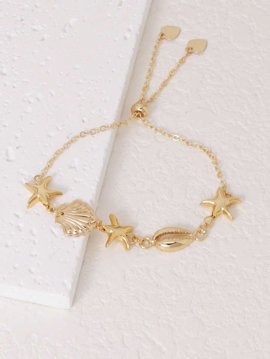 1개 보헤미안 바다 조개, 불가사리 장식 조절 가능한  - Women Accessories Bracelet 리뷰 및 가격
