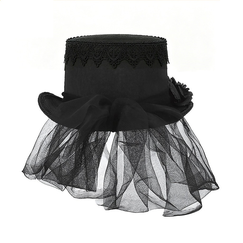 고딕 블랙 레이스 탑 햇 빈티지 카메오 진주 장식 무대 - Women'S Victorian Era Accessories 리뷰 및 가격