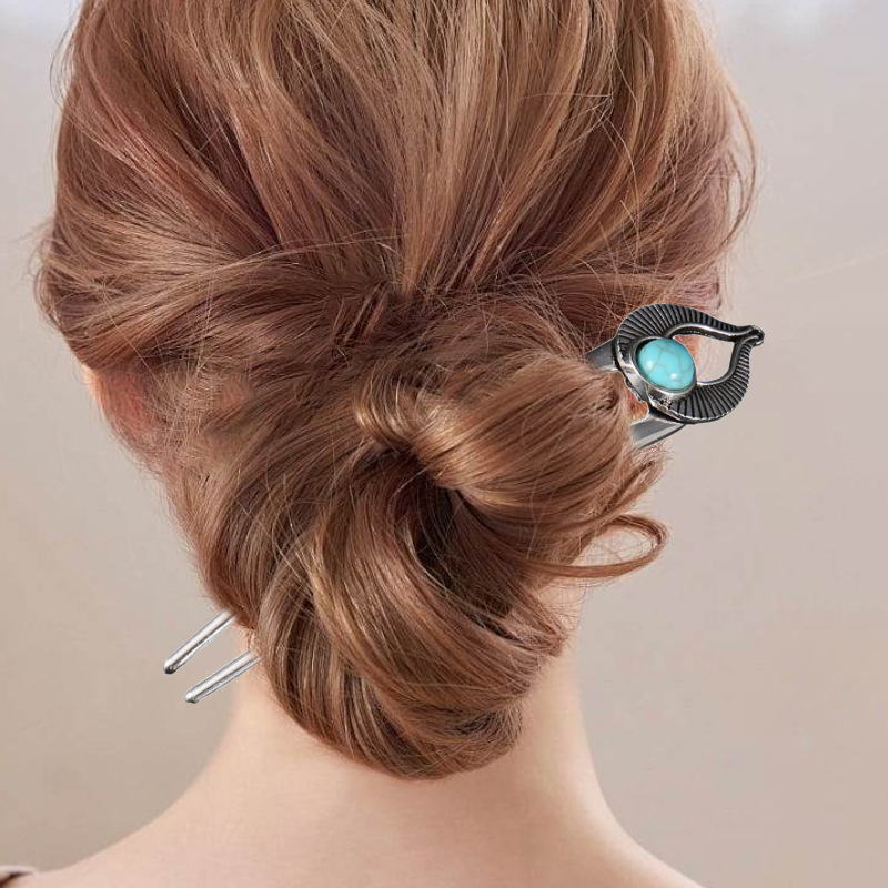 이집트 청록색 U자형 헤어 포크 여성용 메탈 헤어 스틱 - Women'S Egyptian Accessories 리뷰 및 가격